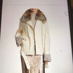 Cinq a sept Emilia fox fur trimmed leather jacket